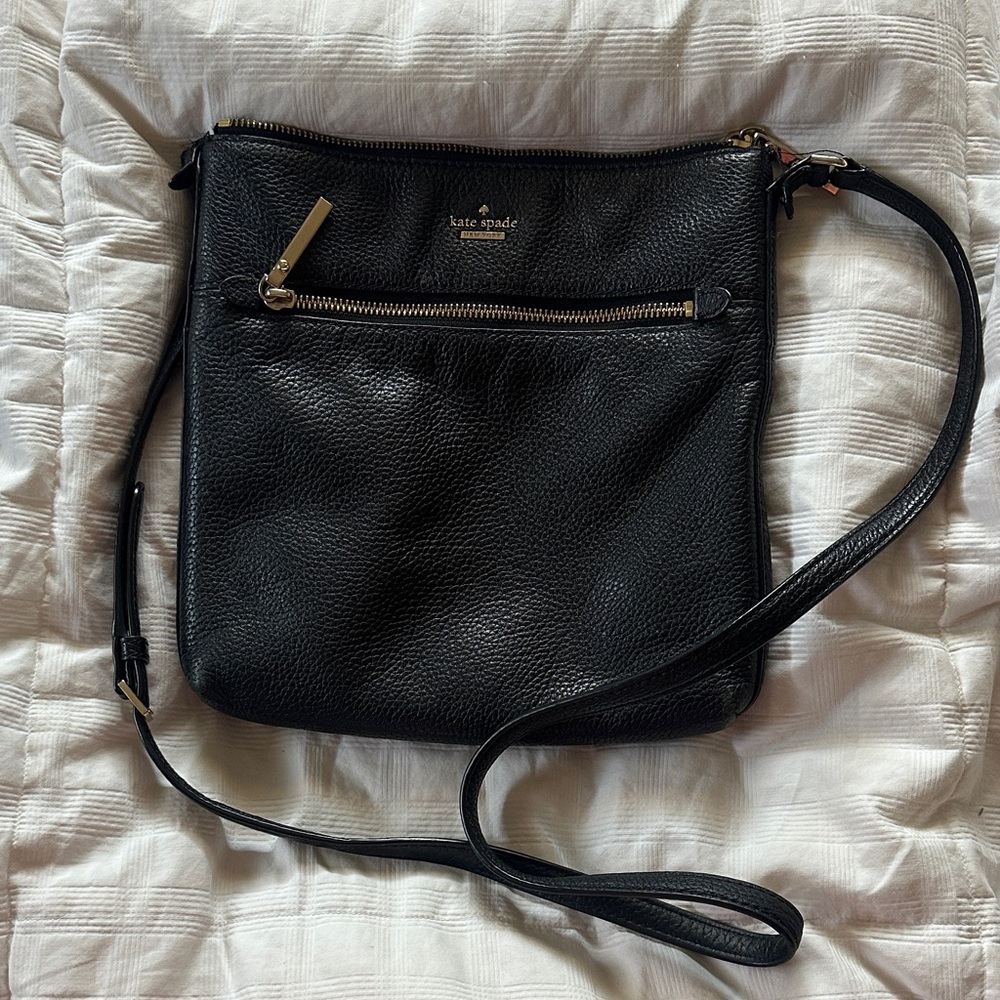 Kate Spade Black Pebbled Leather Crossbody Bag